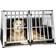 tectake Dog Cage Double with Sloping Back with Partition 104x69cm