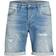 Jack & Jones Rick Icon GE 009 Indigo Knit Jeansshorts - Blue/Blue Denim