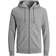 Jack & Jones Simple Zipped Hoodie - Grey/Light Grey Melange