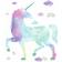 RoomMates Galaxy Unicorn Peel and Stick Giant Wall Decal with Glitter