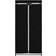 vidaXL With Zippers Black Garderob 75x160cm 2st