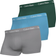 Calvin Klein Cotton Stretch Low Rise Trunks 3-pack - Jade Sea/Sky High/Sleek Silver