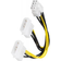 Deltaco 2x4-Pin-8-Pin PCIe M-F Adapter 0.3m