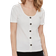 Vero Moda Ribbed Short Sleeved Top - White/Snow White