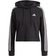 adidas Women's Essentials 3-Stripes Cropped Hoodie - Black/White