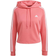 Adidas Women's Essentials 3-Stripes Cropped Hoodie - Hazy Rose/White