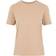 Pieces Ria Ss Fold Up Solid Tee Beige - Female