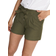 Only High Waist Belt Shorts - Green/Forest Night