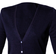 Henbury V-Neck Button Pocket Cardigan - Navy