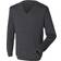 Henbury 12 Gauge Fine Knit V-Neck Jumper - Grey Marl