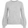 Pieces Balloon Sleeved Knitted Pullover - Light Grey Melange