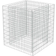 vidaXL Lit Surélevé À Gabion Acier Galvanisé 90x90x100 cm - Gris 90cm