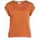 Vila Satin Look Short Sleeved Top - Orange/Adobe