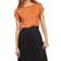 Vila Satin Look Short Sleeved Top - Orange/Adobe