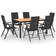 vidaXL 3060055 Juego de comedor de patio, 1 Mesa incl. 6 Sillas