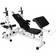 Gorilla Sports Banc de musculation universel Blanc GS005 avec supports et set d'haltères 97,5 KG Noir