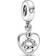 Pandora Friends Forever Heart Dangle Charm - Silver/Transparent