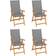 vidaXL 3065531 4-pack Chaise de jardin pour repas