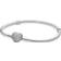 Pandora Moments Sparkling Heart Clasp Snake Chain Bracelet - Silver/Transparent