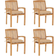 vidaXL 3073258 4-pack Garden Dining Chair
