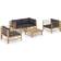 vidaXL 3058207 Loungeset, 1 Bord inkl. 2 Stolar & 2 Soffor