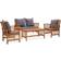 vidaXL 3057979 Lounge-Set, 1 Tisch einschl. 2 Stühle & 1 Sofas