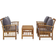vidaXL 3057979 Lounge-Set, 1 Tisch einschl. 2 Stühle & 1 Sofas