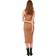 Vero Moda Tight Fit Midi Dress - Brown/Tigers Eye