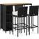 vidaXL 3064920 Conjunto de Bar Exterior, 1 Mesa incl. 4 Sillas