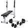 vidaXL Exercise Bench Set with Weight Position Barbell & Dumbbells 60.5kg