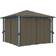 vidaXL Gazebo with Curtain and String Lights 3x3 m