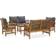 vidaXL 3057973 Lounge-Set, 1 Tisch einschl. 2 Stühle & 2 Sofas