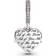 Pandora Charm Double Pendant ur gravé & ur Mum cristaux Rose Passions Argent