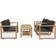 vidaXL 315601 Loungeset, 1 Bord inkl. 2 Stolar & 1 Soffor
