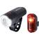 SIGMA Kit de luces de bicicleta pilas aura Lux-curve Noir