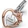 Pandora Heart & Rose Flower Dangle Charm - Rose Gold/Silver/Black/Transparent