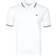 Lacoste Classic Fit Striped Accents Cotton Piqué Polo Shirt - White/Navy Blue