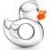 Pandora Polished Rubber Duck Charm - Silver/Orange/Black