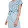 Noisy May Vera Short Sleeved Shirt Dress - Light Blue Denim