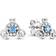 Pandora Disney Cinderella Pumpkin Carriage Earrings - Silver/Blue/Transparent