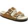Birkenstock Arizona Shearling Suede Leather Two-Strap Sandals - Mink
