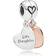 Pandora Mother & Daughter Heart Split Dangle Charm - Silver/Rose Gold