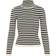 Pieces Knitted Pullover - Black/Stripes with Birch Stripes