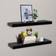 vidaXL Floating Black Wall Shelf 60cm 2pcs