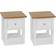 vidaXL Solid Oak Wood Bedside Table 11.8x14.2" 2pcs