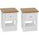 vidaXL Solid Oak Wood Bedside Table 30x36cm 2pcs