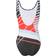 Speedo Women's Placement U-Back Swimsuit - Revival Black/White/Sky