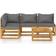 vidaXL 3057626 Loungeset, 1 Bord inkl. 4 Soffor