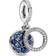 Pandora Sparkling Disc Double Dangle Charm - Silver/Blue/Transparent