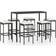 vidaXL 3064824 Set da Bar all'Aperto, 1 Tavolo incluso 6 Sedie